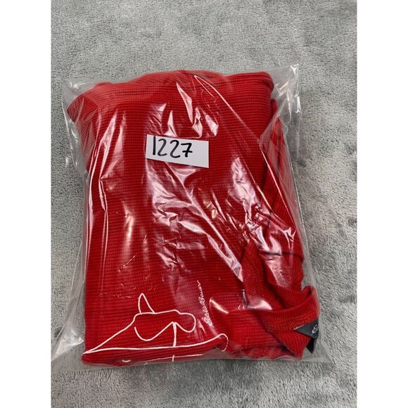 Christmas Eddie Bauer Thermal Shirt Womens Large Red Dog Graphic Long Sleeve Y2K - Picture 8 of 8
